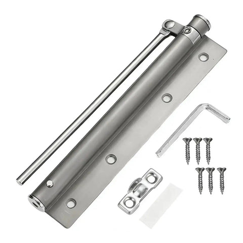 Silent Door Closer With Adjustable Speed Stainless Steel Self Closing Hinge Soft Close Technology Heavy Duty Gray Finish
