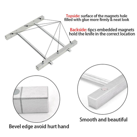 Magnetic Jointer Knife Setting Jig For 4 To 8 Inch Jointer Blades, Easy Quick Install, with embedded magnets and bevel edge