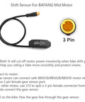 Gear Shift Sensor Cable SS01 For Mid Drive Ebikes BBS01 BBS02 BBSHD, black 3-pin shift sensor cable with ABS housing