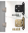 2Pcs American Self Closing Spring Hinge With Screws Overlay Flush Cabinet Hinges for Kitchen Cabinets and Furniture Hardware in Retro Green