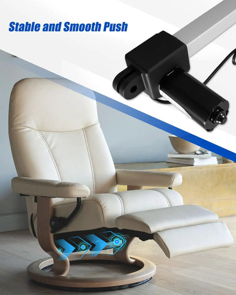 Recliner Linear Actuator Kit Fit For Kaidi Motor KDPT007 115 226mm Stroke with Chair, demonstrating lift motion
