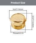 10 Pack Flat Type Brass Pneumatic Exhaust Muffler Silencer G1/4 For Air Compressor Valves And Cylinders, Sintered Bronze