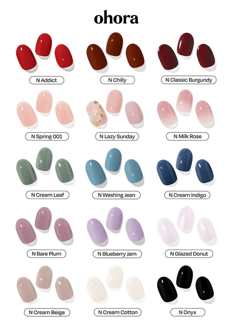 Color options for White Solid Gel Nail Strips Starter Bundle With UV LED Lamp Mini Remover Prep Pads Nail File And Wooden Stick