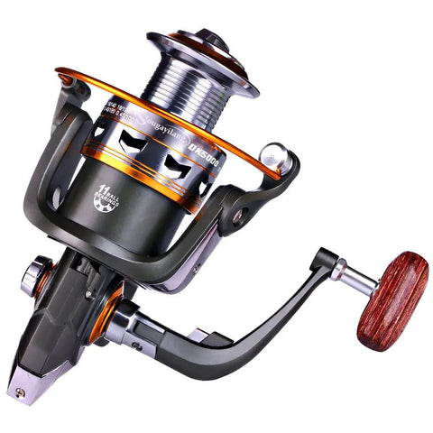 Smooth As Butter Spinning Fishing Reel With 11BB Bearing System And 5.2 To 1 Gear, aluminum spool, interchangeable handle