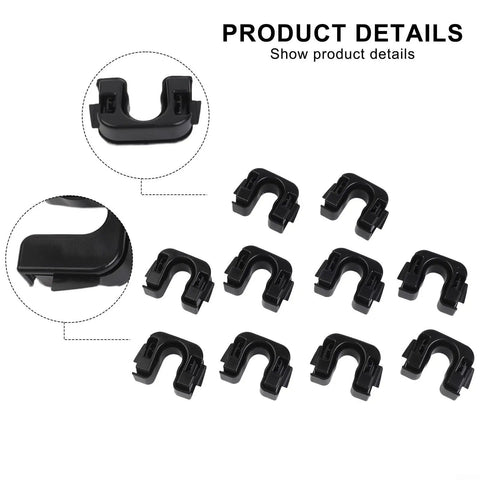 Ford Rear Shelf Clip 10 Pack For Fiesta Mk7 Focus B Max C Max Boot Cover Bracket Retainer 015532109E, black clips layout.
