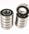 10 Pack 6004-2RS Sealed Ball Bearings 20x42x12 For Snowmobiles, chrome steel with dual rubber seals