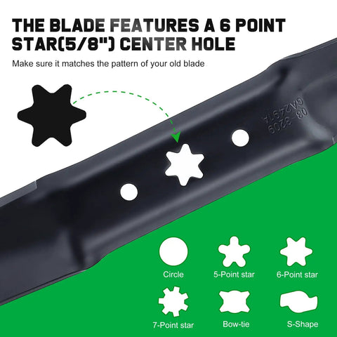 ZT1 50 Blade Set For Cub Cadet 50 Inch Mower Deck Replace 94205052A With 6 Star Shaped Center Hole For Ultima ZT2 Enduro XT1