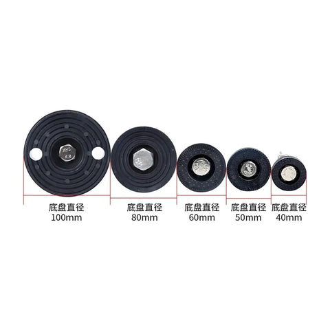 Heavy Duty Adjustable Leveling Feet With Swivel Articulating Base Tough As Nails Lathe Leg And Foot Pad No Sweat Setup Rock Steady Support M12 Thread 1 Piece, various rubber base sizes.
