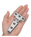Self Closing Reversible Door Hinge For Marine Use, Heavy Duty T Hinge, Stainless Steel With Screws, held in hand