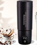 Travel Electric Kettle With Six Temperature Presets From 113 To 212 Fahrenheit, Portable Water Boiler, shown with coffee cup