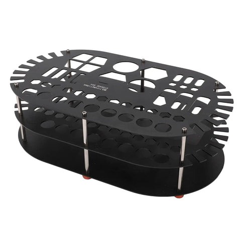 Kick Clutter To The Curb With This Legit Sturdy Aluminum Desktop Organizer Rack packing 42 spacious slots for hand tools bits and mini parts.