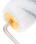 Close-up of a roller head from the Ready To Roll Mini Paint Roller Brush Kit With Quick Swap Covers For Doors Baseboards And Window Trim Professional Wall Painting Tool That Makes Painting A Breeze.