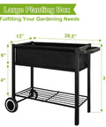 Raised Garden Bed On Legs With Wheels For Outdoor Plants An Elevated Planter Box Cart With Durable Powder Coated Metal Frame And Waterproof Fabric Grow Bag Yard Ready Weather Resistant For Vegetables Flowers And Herbs Patio Black