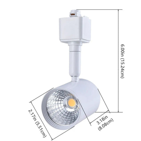 12 Pack LED Track Lighting Heads For Single Circuit H Type Rail Ceiling Spotlight dimensions illustration