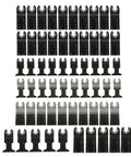 60 Piece Oscillating Tool Saw Blades Set For Metal Wood And Plastic Universal Multitool Blades Heavy Duty Gear shown in rows
