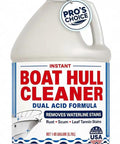 Instant Boat Hull Cleaner With Powerful Dual Acid Formula Cleans Waterlines Scum Lines Rust Stains On Fiberglass Gelcoat And Painted Surfaces Safe For Chrome And Plastic Made In USA Marine Grade Deep Clean For Your Vessel 1-gallon bottle