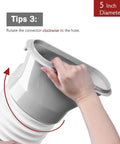 Universal 5 Inch Portable Air Conditioner Exhaust Hose, 78 Inch Long, Clockwise Thread, White, connected to A/C unit