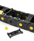 R55 25mm By 57mm Open Type Plastic Cable Drag Chain Carrier For Wires showing assembly components and structure
