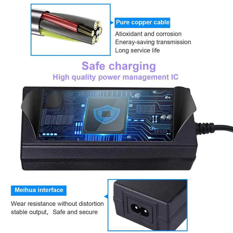 42V 2A Charger Adapter For 36V Lithium Battery Electric Scooters Including Air And Air Pro 2022 Models, 84W Max Power, Wide Input 100 To 240 VAC, Easy Quick Charge For Your Ride