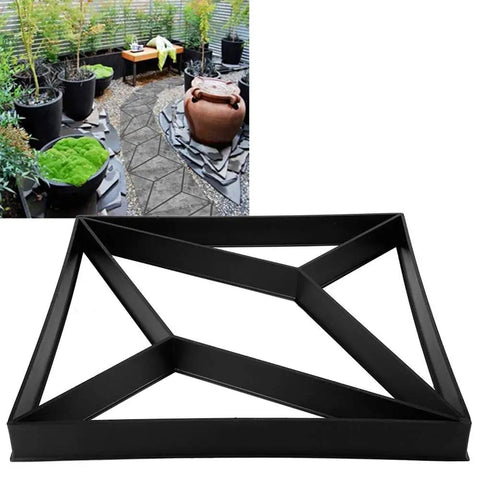 DIY Friendly Rhombus Pattern Stone Mold Paving Molds For Concrete Walkways And Garden Paths Reusable 16 x 16 x 1.6 Inch
