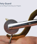 Ring Remover Jewelry Cutter For EMTs And Fire Rescue Pros, featuring a sturdy stainless steel wheel blade and finger protection tool.