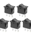 Beefy 5 Piece On Off On Boat Toggle Rocker Switch Set Black Marine Grade Panel Mount Waterproof Electrical Switches For Boats And Marine Electronics Easy Wiring Durable Build Replacement Boat Switches, five black rocker switches