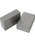 Two 1x2x3 hardened steel machinist milling blocks, angled view, no holes, matched pair