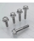 Premium Titanium Alloy Flange Head Cap Bolt Single Piece Brown Finish Rock Solid Hardware Crafted Tough For Reliable Fastening With Quality Shop Maintenance Focus, five bolts laid out.