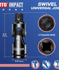 Universal Joint Socket Set For Any Angle With Half Inch Drive Swivel Adapters CR V Steel Construction For Wrench And Ratchet Use