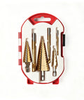 Go To Heavy Duty Titanium Coated HSS Step Drill Bit Set For Metal Wood Plastic With Hex Shank Unibit Kit in plastic case