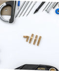 Hidden Brass Barrel Hinges For Jewelry Boxes And Cabinets With Silent Opening And Smooth Action 25 Piece Set with tools display