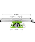 Front view of 12.2 Inch Milling Machine Worktable with X Y Axis Multifunction Milling Table, aluminum alloy, precise movement