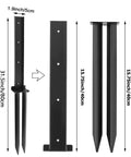 Heavy Duty Black Fence Post Repair Kit Knock Out Leaning 4x4 6x6 Wood Posts Rust Resistant Durable Spike Anchor dimensions and style.
