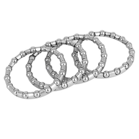 Four Pack 37 Point 2 Millimeter Bicycle Ball Bearing Cage Set With 16 Balls For Crank And Wheel Retainers Durable Steel Build For Reliable Smooth Ride For No Fuss Install On Most Bikes