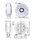 Powder Brake FZ50K-1 For CNC Machines And Printing Presses High Frequency Operation With Efficient Heat Dissipation, side and front view with technical drawing