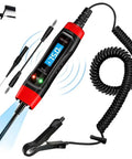 4 To 75V LCD Automotive Test Light With Built In Voltage Meter And Buzzer Electric Probe Pen For Car Battery Polarity Continuity And Fuse Checks Wide Range Auto Circuit Tester For Vehicle Electrical Systems, with coiled lead and clip