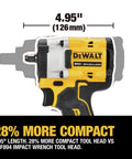 Atomic 20V Max Three Eighths Inch Cordless Impact Wrench with Hog Ring Anvil, compact design, tool only, 4.95 inches length