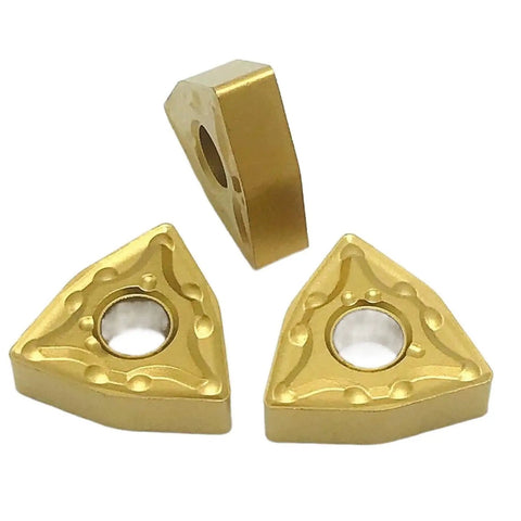 Heavy Duty 10 Pcs Carbide Turning Inserts Wnmg080408 For External Turning Lathe showing multiple angles of carbide inserts.