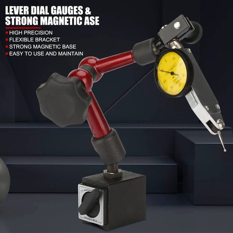 Lever Type Dial Test Indicator Set With Magnetic Base Pro Grade, 32mm Dial, rotating bezel and flexible arm on magnetic base