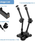 Magnetic Camera Fence Mount for GoPro, Mevo Start and iPhone with dual magic arms and accessories displayed
