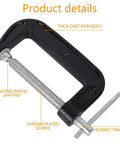 Heavy Duty 4 Inch C Clamp Set In Steel For Woodworking Welding And Building Projects Industrial Strength Clamps