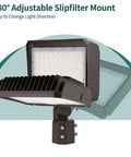 Beefy 200W LED Flood Light With Dusk to Dawn Photocell 26000 Lumens adjustable slip fitter mount shown