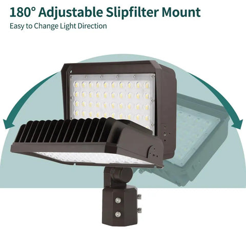 Beefy 200W LED Flood Light With Dusk to Dawn Photocell 26000 Lumens adjustable slip fitter mount shown
