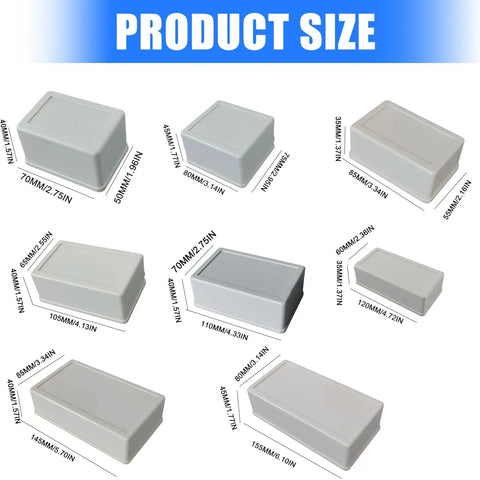 Durable White Plastic Junction Box For Organizing Cables In Control Panels Outdoor Installations And Home Appliances With Sturdy ABS Build, showing various sizes.
