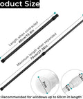 Image showing Two Piece Adjustable Window Security Bar For Sliding Glass Doors And Windows Rubber Tip Safety Lock Bar Extends From 15.7 To 27.5 Inches with measurements.