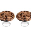 Chocolate Cookie Stainless Steel Cabinet Knobs And Drawer Handles Top Tier Beast Grade Kitchen Furniture Hardware, two round knobs with cookie design.