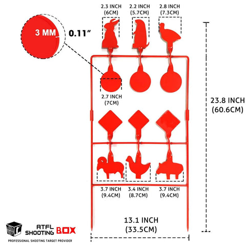 Nine Target Heavy Metal Spinner Set For Pellet Guns And Air Rifles With Animal Silhouettes Auto Reset Backyard Shooting Gear