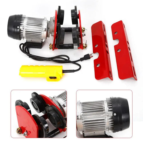 1 Ton Electric Trolley for Power Hoist 110V 200W Geared Overhead Crane with Beefy Heavy Duty Wheels