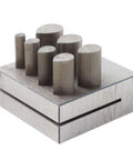 Punch Die Disc Cutter Set For DIY Jewelry Making, showing drop shaped dies in seven sizes on a 45 steel base.