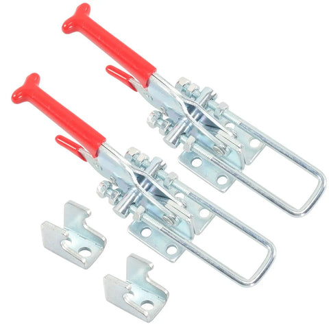 Pro Grade Toggle Latch Clamps 770lb Capacity 2 Pack for Industrial Gear shown with metal fasteners